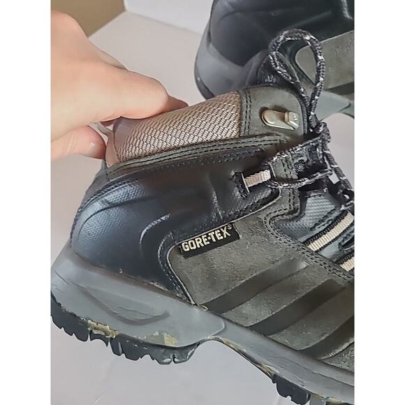 Adidas Gore-Tex Mens Size 6 Black Hiking Trail Mid Top Shoes ClimaProof - Picture 5 of 13